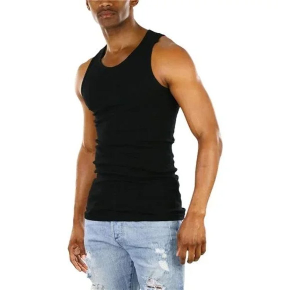 Men’s Workout A-Shirt Long Muscle Shirt Tank Top Sizes S -5X